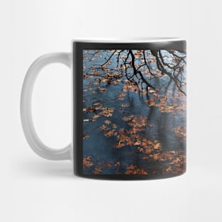 Oak Branch and Leaves in Frozen Lake Mug